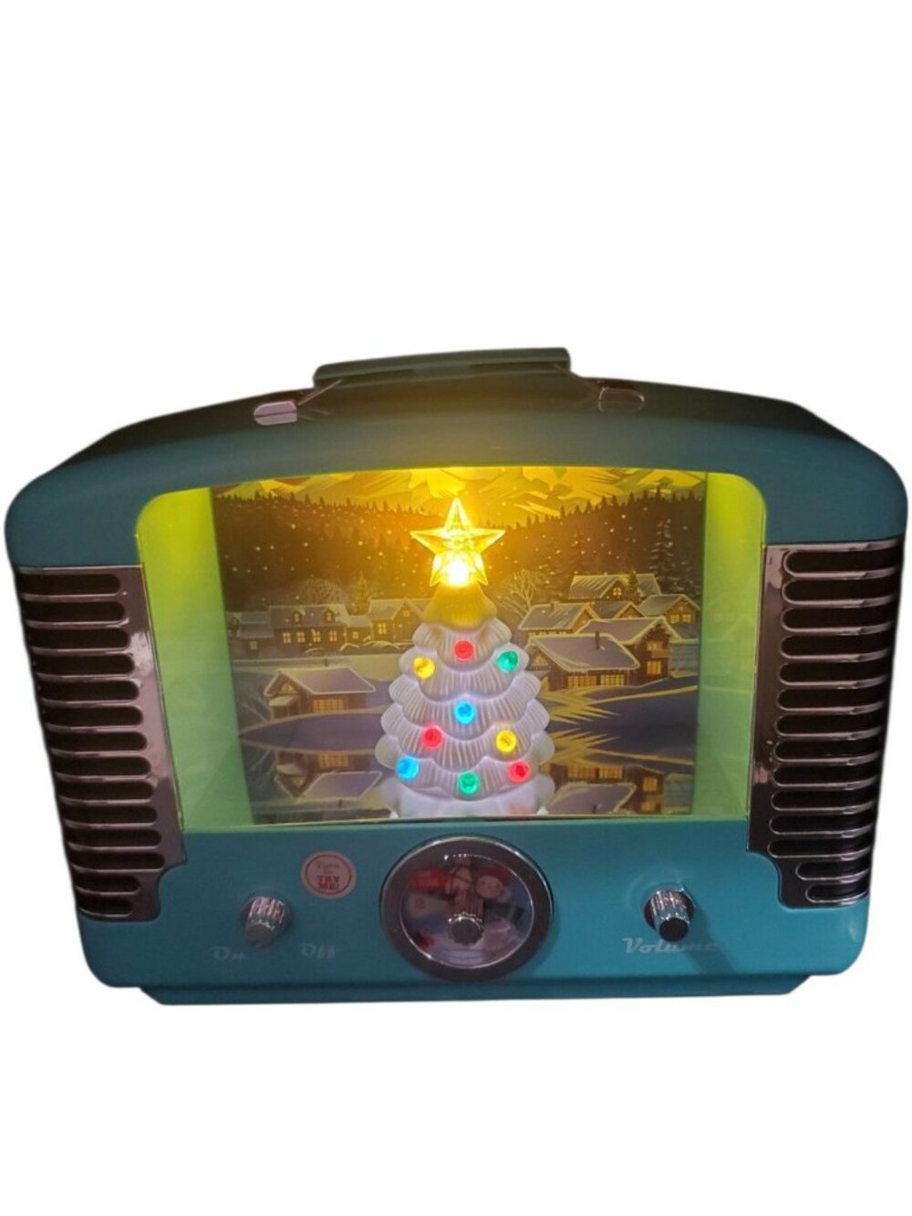 Mr.Christmas Time Retro Radio Christmas Musical Decoration Light-Up Tree 12 Song